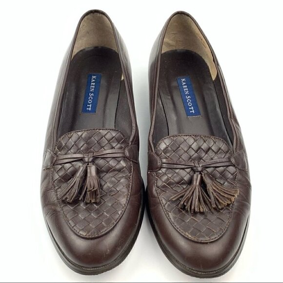 Vintage Shoes - Karen Scott flats 7.5 Mari brown leather loafers